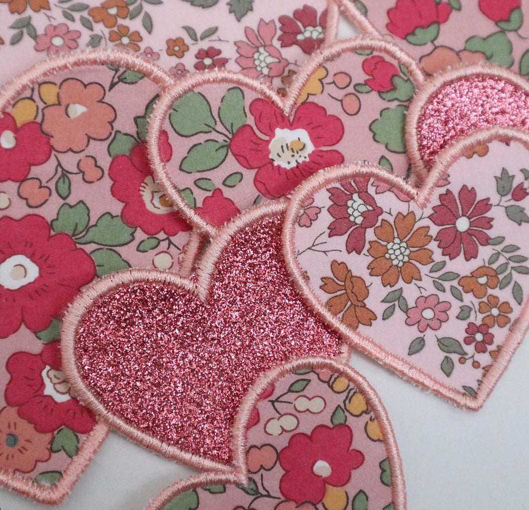 Liberty Appliqué Iron On Heart Patch.